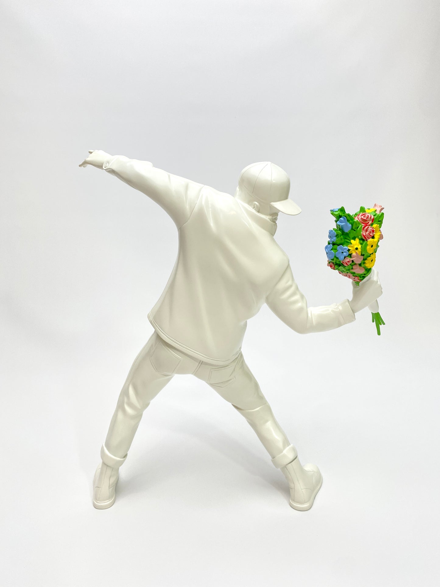 Brandalism Medicom Toy Banksy Flower Bomber White Figure Back